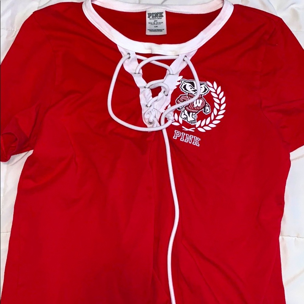 Pink Victoria secret tees short sleeve size L